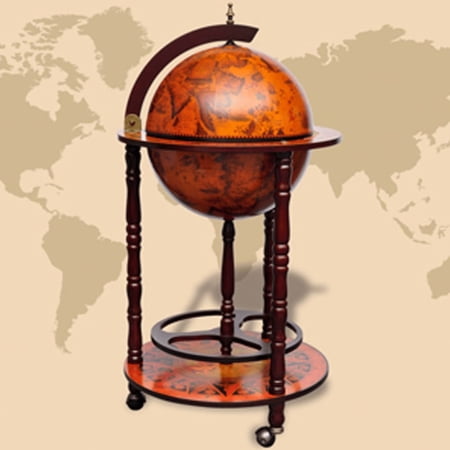 Anself Globe Bar Wine Stand Wood Solid Wood 40.2 x 18.5 x 18.5 Inch