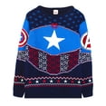 thumbnail image 1 of Marvel Mens Blue Captain America Jumper (X-Large), 1 of 5