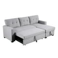 thumbnail image 6 of Hommoo 2 in 1 Pull Out Couch Bed Upholstered Sectional Sofa with Storage & Chaise, Convertible L Shaped Sleeper Sofa for Home,Light Gray, 6 of 6
