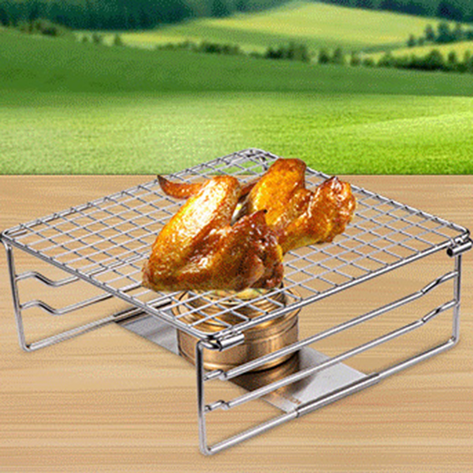 Happy Date Charcoal Grill Camp Grill Mini Grill Folding Campfire Grill