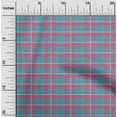 thumbnail image 1 of oneOone Polyester Lycra Teal Blue Fabric Madras Check Sewing Material Print Fabric By The Yard 56 Inch Wide, 1 of 4