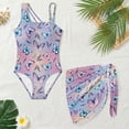 thumbnail image 4 of Xixirimido Butterfly Lavender Floral Print Girls One Piece Swimsuits Cutout Bathing Suit with Cover Up Skirt Quick Dry Beach Swimwear with Adjustable Strap, Size 9-10 Years, 4 of 7