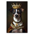 thumbnail image 3 of Hudo Pet Portrait in a Royal Costume Dog - Rat Terrier Dog Poster, Dog Pictures Wall Decor, Rat Terrier Dog Canvas Wall Art Framed Dog Lovers Gifts 12x18 Inch, 3 of 5