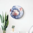 thumbnail image 4 of 14 Inch Wall Clock Battery Operated Silent Clock Decorative for Office, Kitchen, Outdoor, Living Room，Funny Beautiful Pig in Blue Hat Scarf on White Painting, 4 of 4