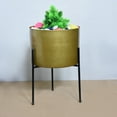 thumbnail image 3 of Handmade 100% Iron Round Modern Gold Coated Color 4.2 x 8 Inches Planters Pot 1014, 3 of 5