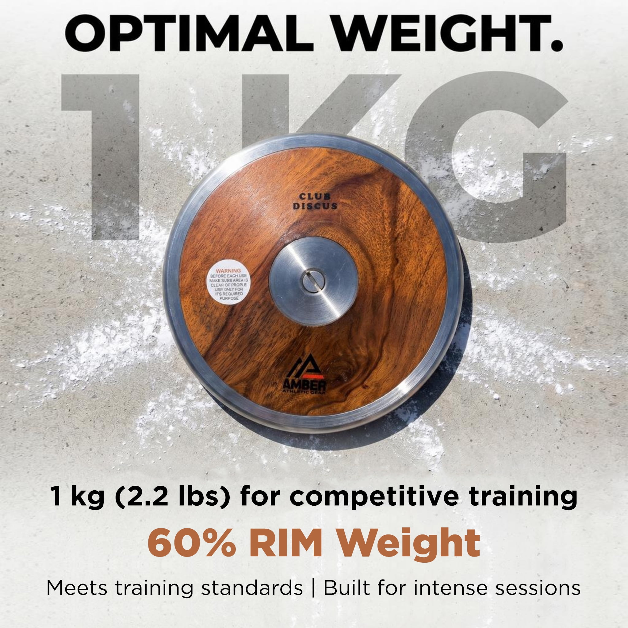 Amber Sporting Goods Precision Wood Club Discus Balanced, Stable, Versatile Thrower's Companion Perfect for Track & Field Training and Competition