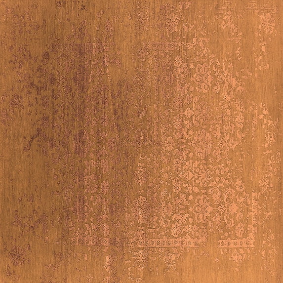 Ahgly Company Indoor Square Oriental Orange Industrial Area Rugs, 5' Square