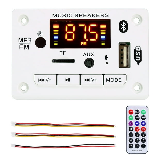 Placa Decodificadora Bluetooth 5,0, Módulo De Audio Automático, Usb, Fm, Tf, Radio, Aux, Mp3 Yuarrent VI006563-00