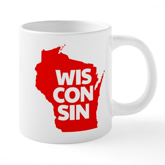 CafePress - Wisconsin - 20 Oz White Ceramic Mega Mug