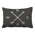 thumbnail image 1 of RYLABLUE Decorative Black Arrow Direction Compass N S W E Home Customized Throw Pillow Covers Pillowcases Size 20x30 inches Two Side, 1 of 1