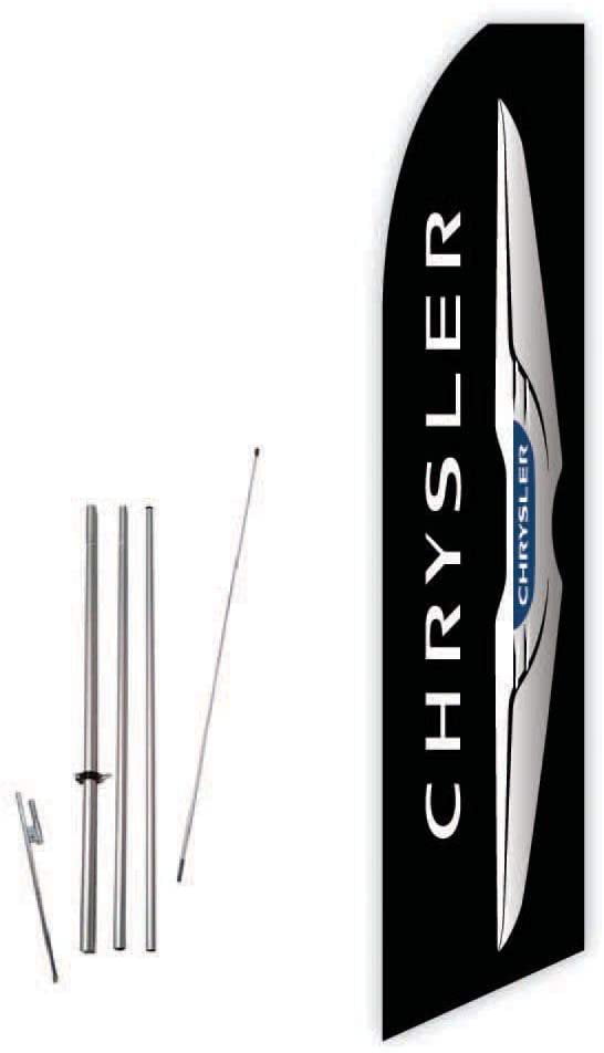 Chrysler Quantity 5 Super Flag & Pole Kits 