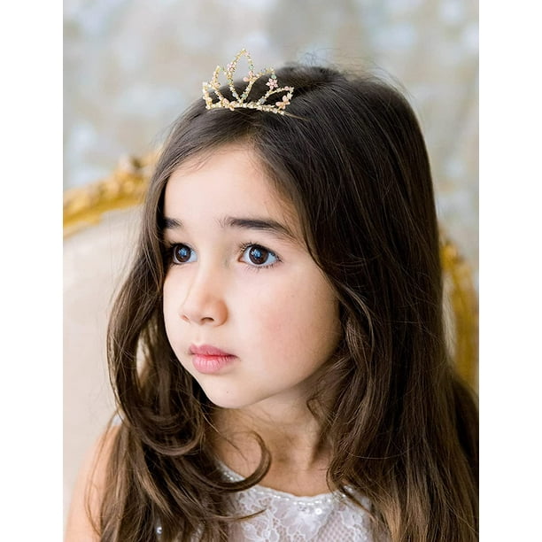 1st Birthday Birthday Girl Flower Crown Headband, Gold/Multi-Coloured,  One Size, Wearable Accessory for Birthdays
