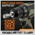 thumbnail image 3 of TFixol 6Pcs 6'' & 3'' Impact Grade Socket Adapter Set 1/4'' 3/8'' 1/2'' Drive 1/4'' Hex Shank, 3 of 6
