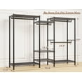 thumbnail image 3 of Clothes Rack Loads 725LBS, Heavy Duty Closet Garment Rack 13.9" D x 70.6" W x 77" H，Black, 3 of 7