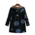 thumbnail image 3 of Lyinloo Womens Winter Warm Outwear Print Hooded Pockets Vintage Oversize Coats Black XXXXL, 3 of 5