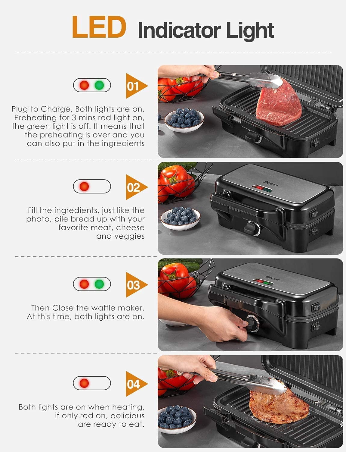 sandwich press with removable plates