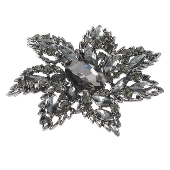 Large Crystal Flower Brooch