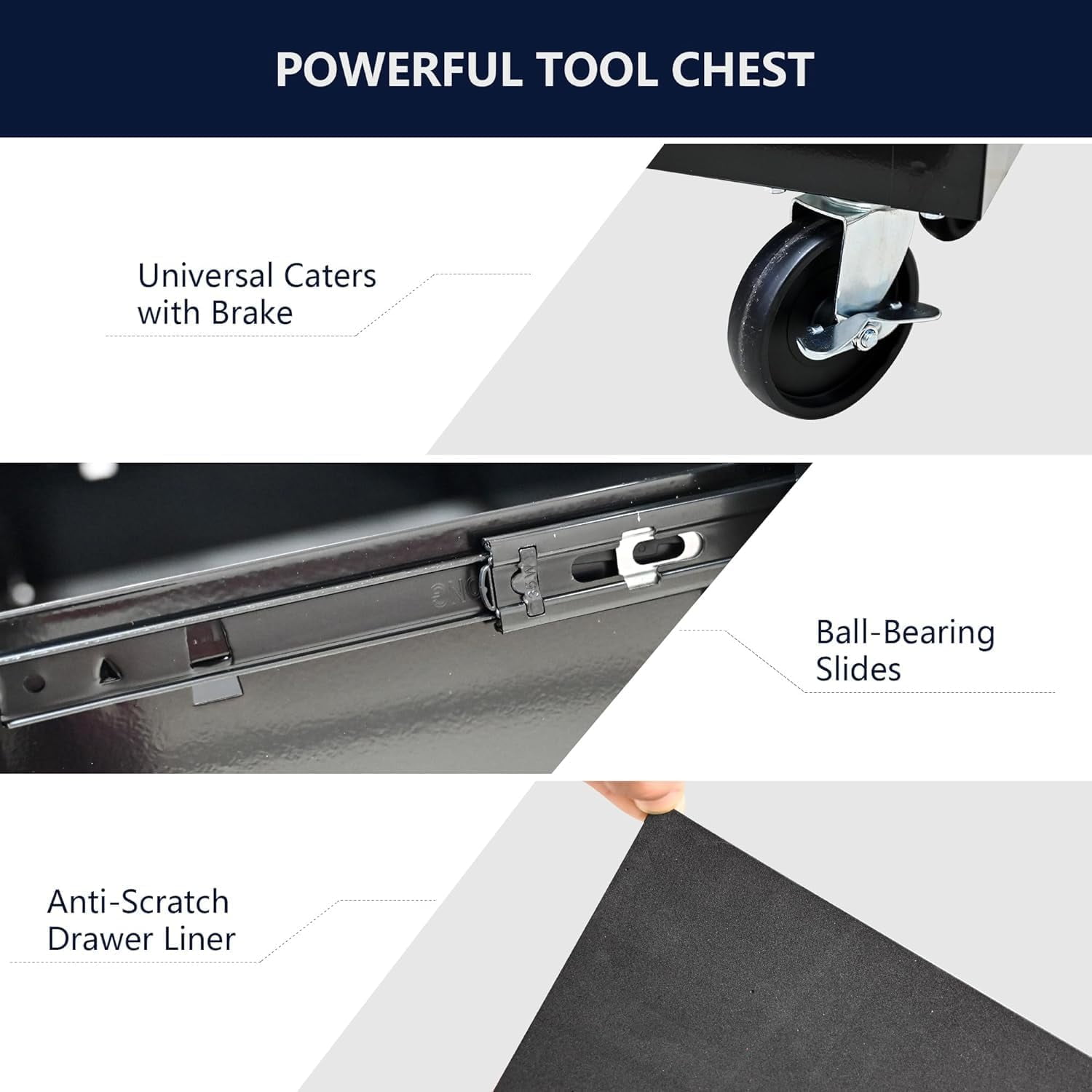 4-Drawer Tool Cart, Lockable Tool Trolley with Liners, Wheels, Multi-Functional Rolling Tool Chest for Workshops, Repair Shops, Factories, Black
