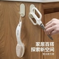 thumbnail image 4 of Zhuge Gancho adhesivo de hierro forjado de 10 piezas, sin necesidad de perforar, adhesivo fuerte para ganchos de cocina y baño detrás de las puertas (gris, gancho simple), 4 of 5