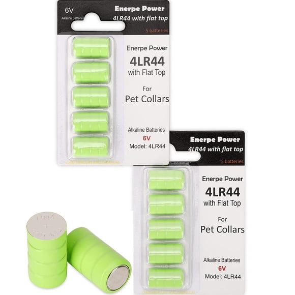 Baterías de repuesto Enerpe 4LR44 de 6 V para collares de mascotas, paquete de 5