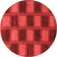 thumbnail image 1 of Ahgly Company Indoor Round Checkered Red Modern Area Rugs, 8' Round, 1 of 4