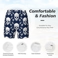 thumbnail image 5 of Lsque Mens Swim Trunks white arrow Skull Pattern - Bathing Suit Compression Liner - Beach Swim Shorts Swimwear - (S-3XL) - Stretch Quick Dry -Large, 5 of 9