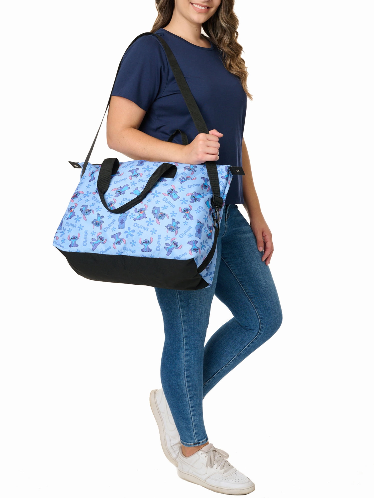Disney's Lilo & Stitch Weekender Duffel Bag Travel Carry-On All-Over Print Blue
