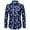 Blue, variant on Honeeladyy Long Sleeve V-Neck Tops,Christmas Men Fashion Casual Shirt Printing Long Sleeve Button Pullover Blouse Tops