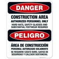 thumbnail image 1 of Construction Area Authorized Personnel Only Bilingual Sign, OSHA Danger Sign, (SI-3718) 24x30 Aluminum, 1 of 1