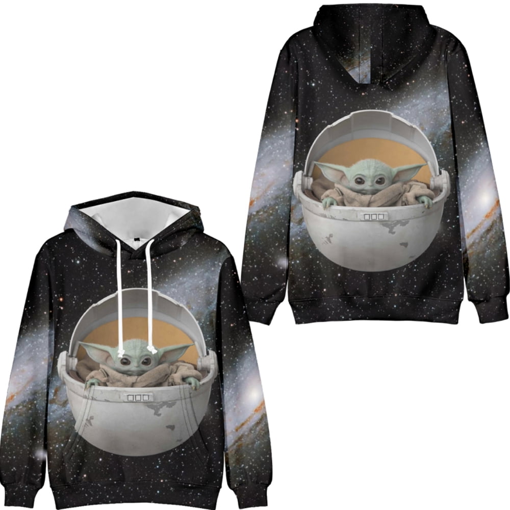 Mandalorian Baby Yoda Clothing Pullovers Oversized Hooded Streetwear
