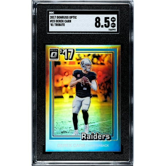 2017 Donruss Optic #23 Derek Carr '81 Tribute SGC 8.5