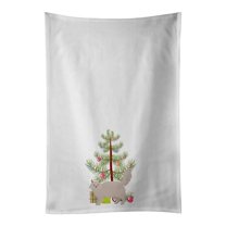 Carolines Treasures CK4715WTKT 28 x 19 in. Unisex Siberian Forest No.2 Cat Merry Christmas White Dish Towels Kitchen Towel - Set of 2
