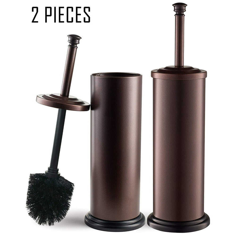 Estilo Stainless steel Toilet Brush & Holder, Bronze (Pack of 2