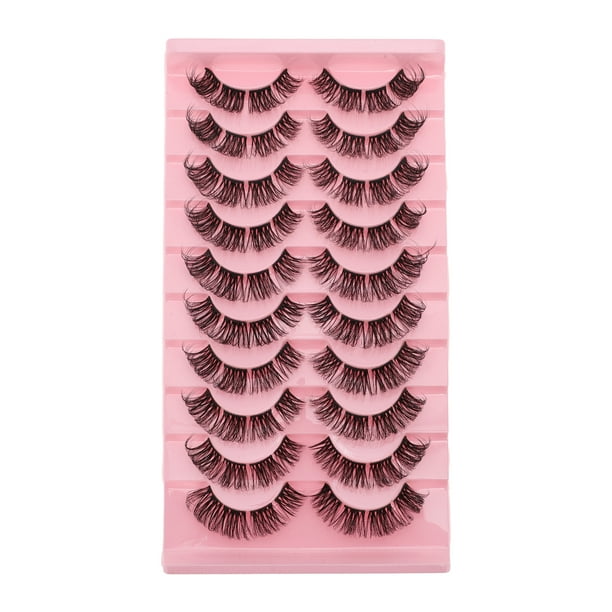 Unique Bargains 10 pares de pestañas postizas para maquillaje negro DD05-16