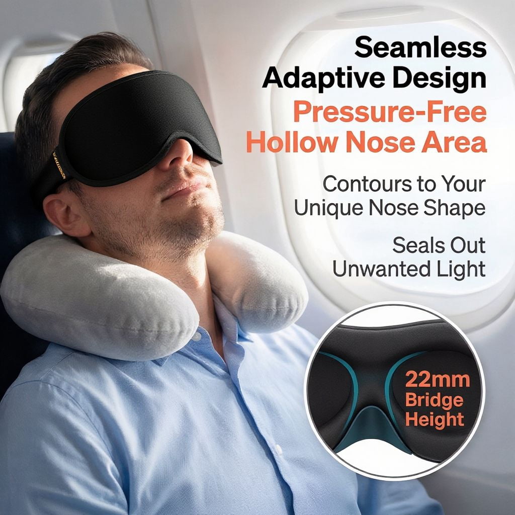 FACEMOON 2 Pack Adult Weighted Sleep Mask – Memory Foam Comfort Design 100% Light Blocking Zero Pressure | Travel-Friendly