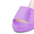 thumbnail image 3 of YDN Women Comfortable Peep Open Toe Platform Chunky High Heel Slide Sandals Dress Mules Slipper Party Dressy Shoes Size 6 Purple, 3 of 4