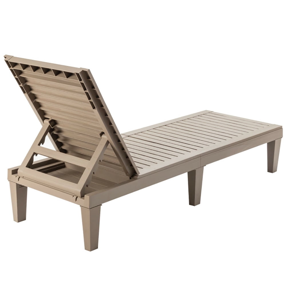 Aimee Lii Outdoor Recliner Chair with 5-Position Adjustable Backrest, Patio Loungers, Brown