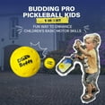 thumbnail image 7 of Dink Buddy - 2-in-1 Budding Pro Pickleball Kiddie Set, Complete with 4 Kelso Balls, 2 Mini Pickleball Paddles, & 1 Child-Sized Drawstring Backpack, 7 of 7