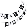 thumbnail image 5 of 1 juego de pancarta de feliz cumpleaños de fútbol: pancarta de balón de fútbol, guirnalda de cumpleaños, bandera para puerta de pared para niños y niñas, decoraciones de fondo para fiestas., 5 of 5