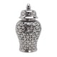thumbnail image 1 of Ounissouiy Tarro de jengibre hueco de porcelana con tapa Organizador de tarros de templo Decoración del hogar Plata 19cmx36cm S, 1 of 1