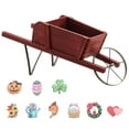 thumbnail image 2 of Costway Wooden Wagon Planter Decorative Indoor/Outdoor Rustic Flower Cart with Wheel Red, 2 of 10