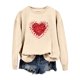 thumbnail image 3 of Gibobby Divertidas Sudaderas Moda para mujer Ocio Día de San Valentín Pétalos de rosa Impresión de manga larga La cabeza no tiene gorro polar (Beige, L), 3 of 4