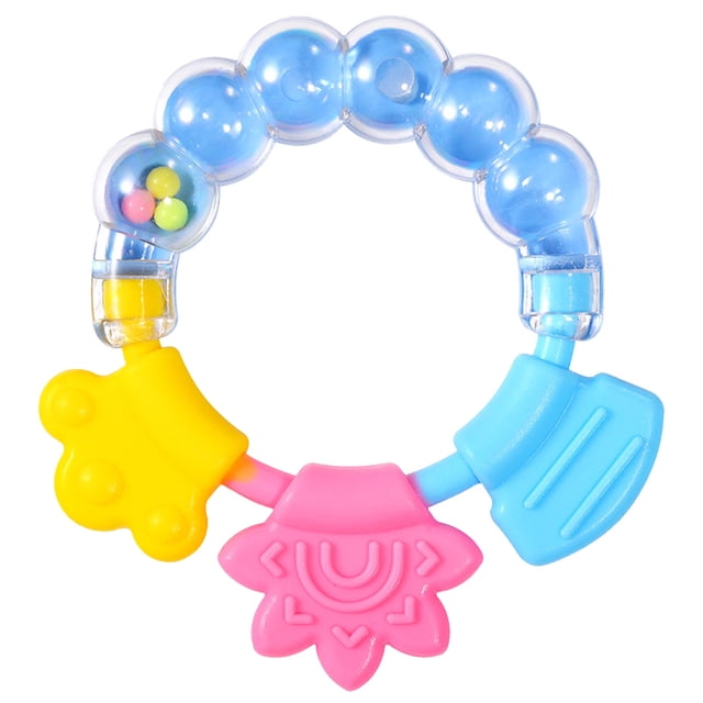 Mordedores de silicona para bebés, juguetes para la dentición de bebés, alivian el dolor de encías para bebés de más de 3 meses, coloridos, se pueden meter en el congelador, con forma de sonajero