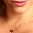 thumbnail image 4 of Clara Pucci 18K Yellow Solid Hypoallergenic Gold 2Ct Ruby Round Brilliant Cut Solitaire Designer Necklace Pendant For July, 4 of 6