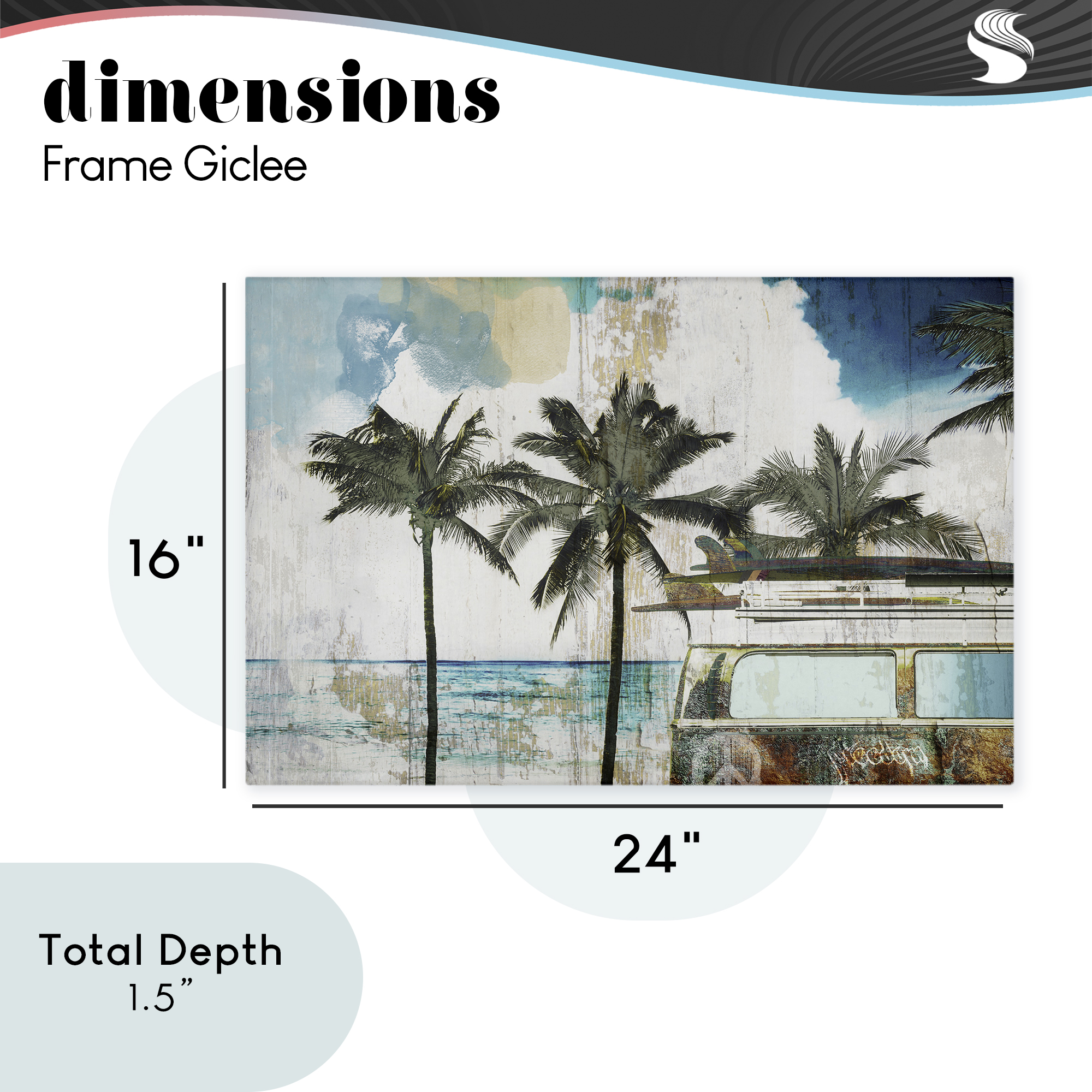 Beach Day Retro Vacation Canvas Wall Art, design by Sasha