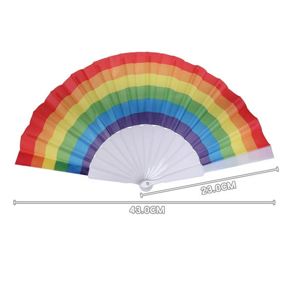 2 Pack Rainbow Pride Folding Fans - LGBT Hand Fans for Pride Parades, Festivals & Parties - Colorful Pride Accessories for Dancing, Events & Decor
