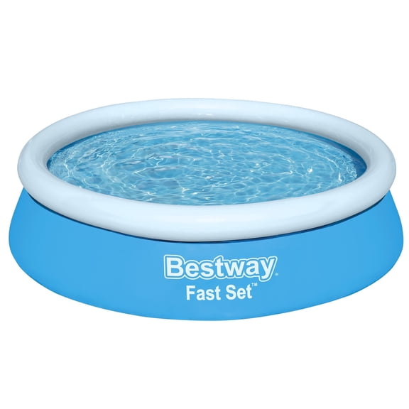 Bestway: Fast Set - 6' x 20" Inflatable Round Pool, Above Ground Splash & Wade Pool, Fill & Rise Setup, Tritech Construction, Easy Drain, Family