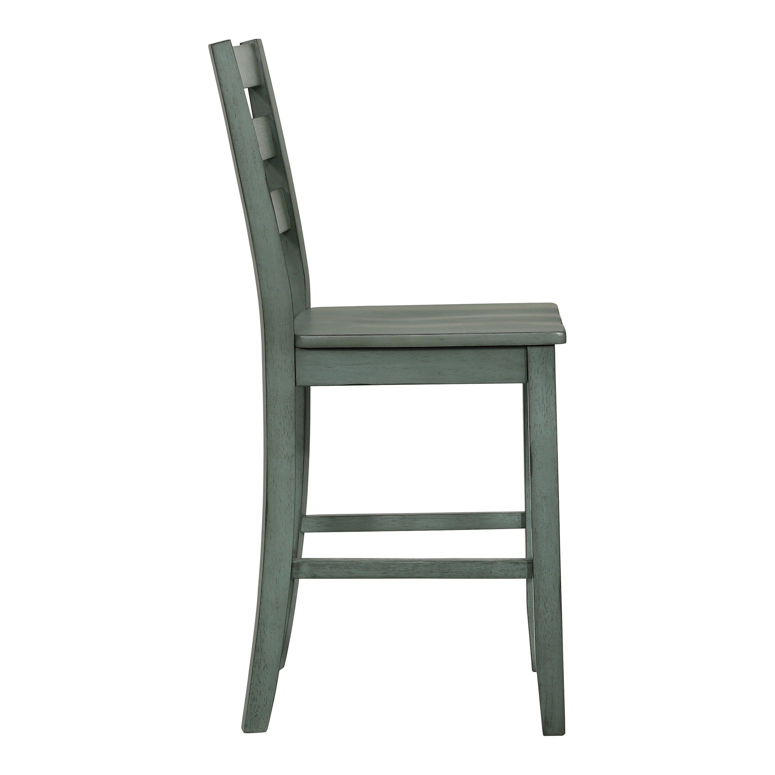 Furniture of America Moira Ladder Back Wood Antique Green Counter Height Chairs (Set of 2)