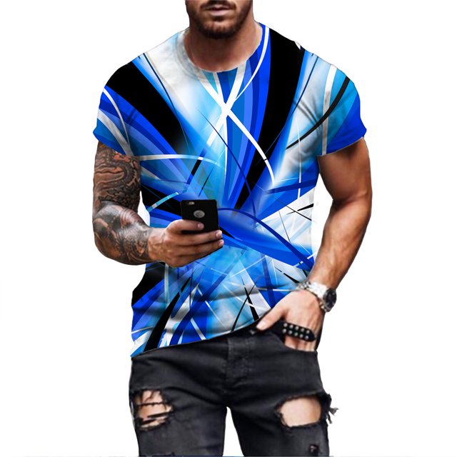 T-shirt d'Été Mode 2024 pour Hommes, Imprimé Graphique 3d, Respirant, Style Mode Urbaine