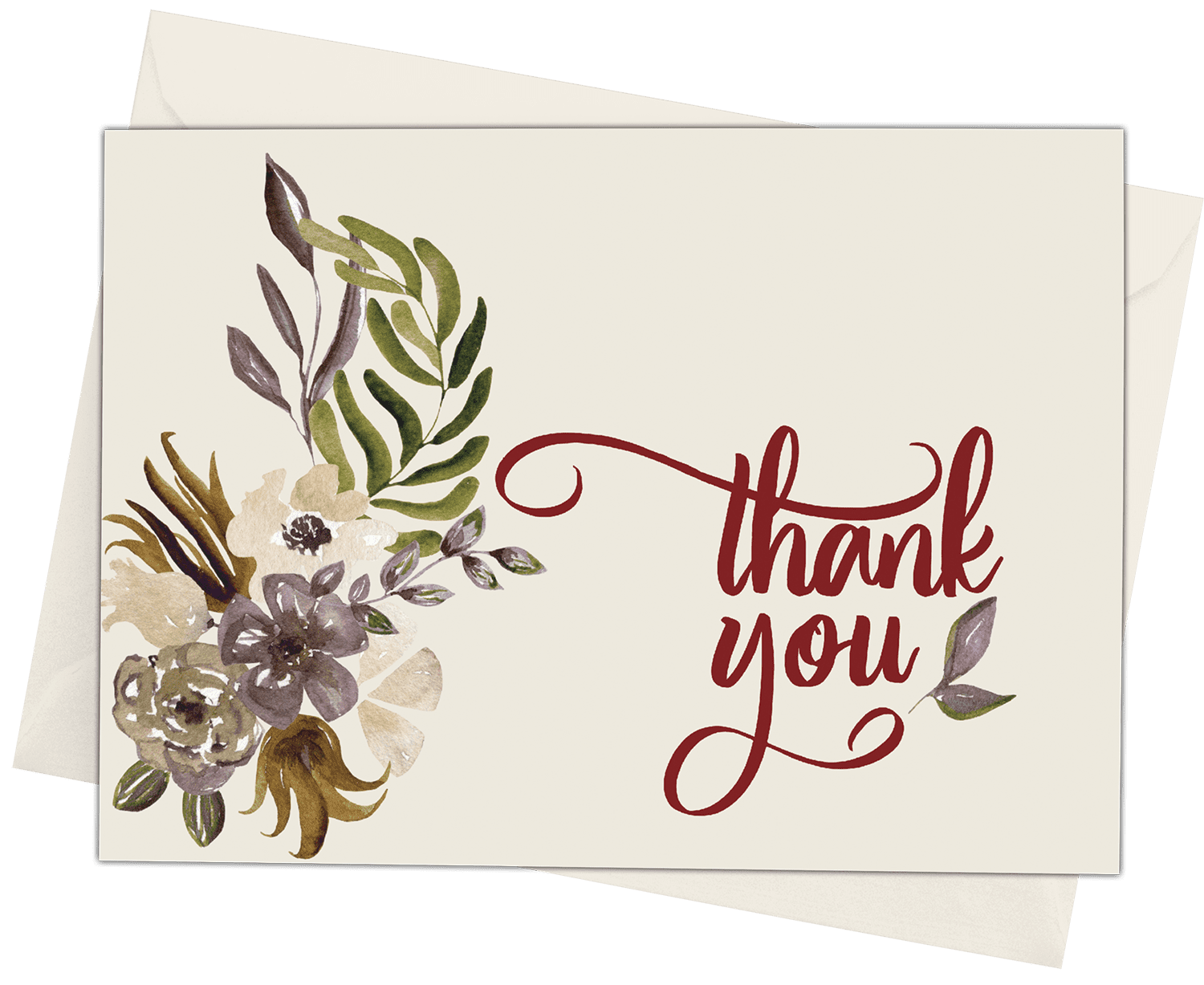 50 Funeral Sympathy Bereavement Thank You Cards With Envelopes (Fall Flowers)